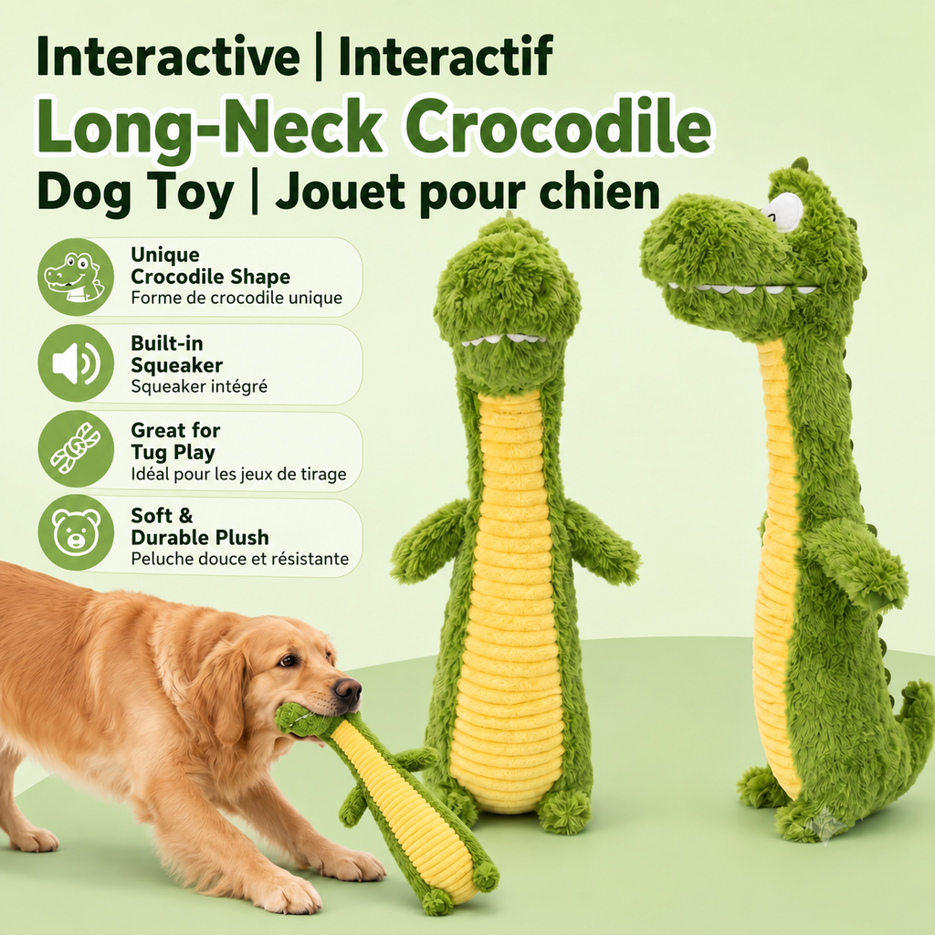 Brighty CrocoTug XL – Peluche géante couineuse