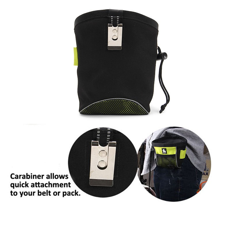 TrueLove TrainerPro treat bag - carabiner clip for quick attachment to belt or backpack