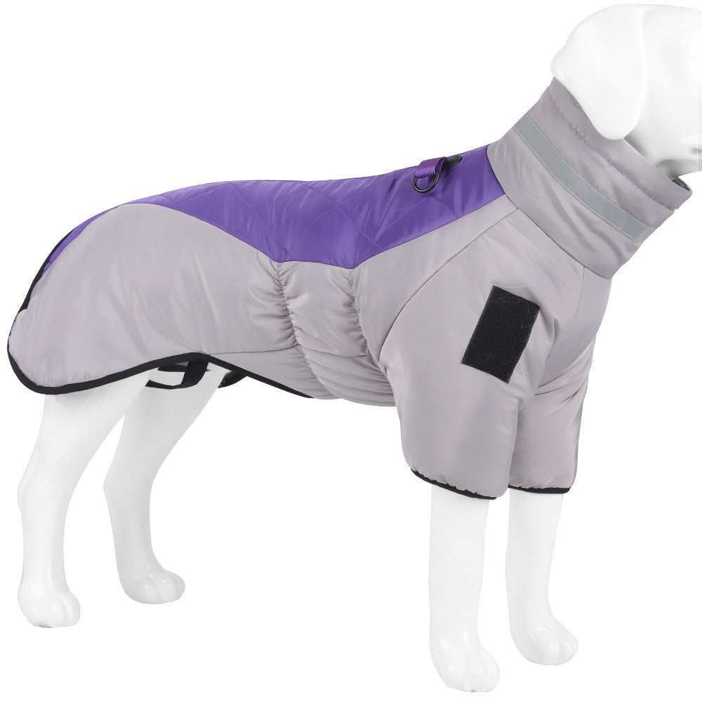 Brighty ReflectWarm reflective dog coat grey purple large breed mannequin side view