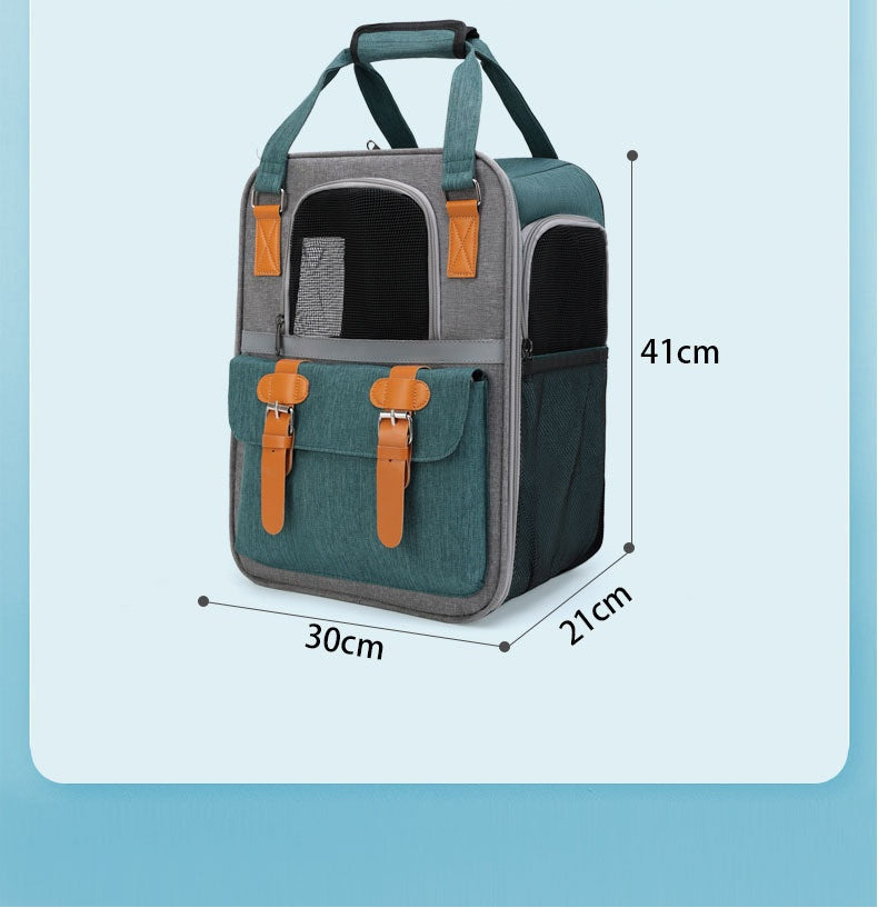 Brighty UrbanCarry – Pet backpack carrier dimensions: 30 cm × 21 cm × 41 cm, Dark Green colorway