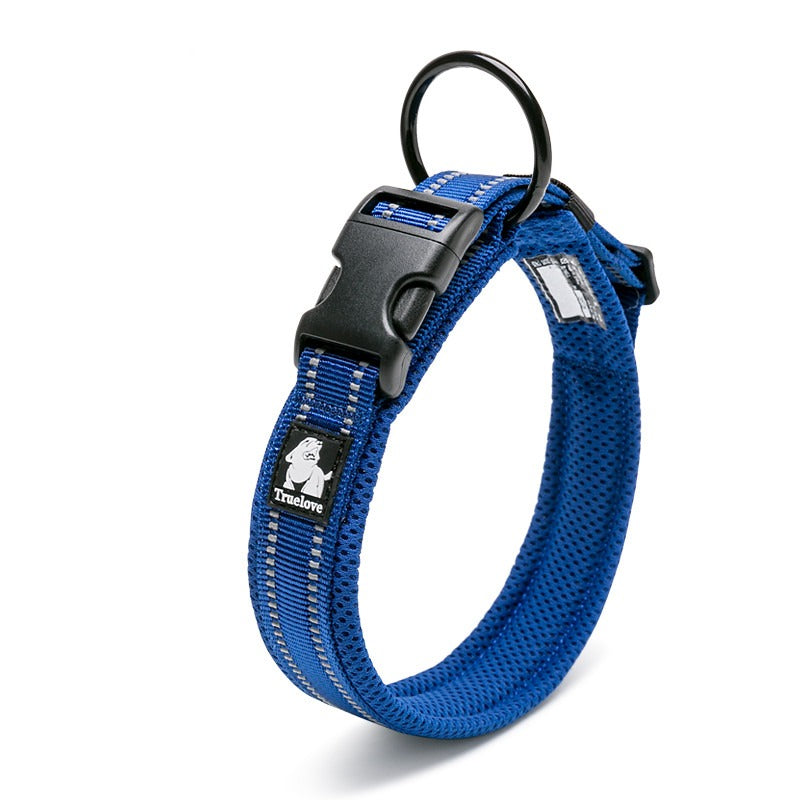 TrueLove sapphire blue reflective comfort pro collar with adjustable fit for dogs