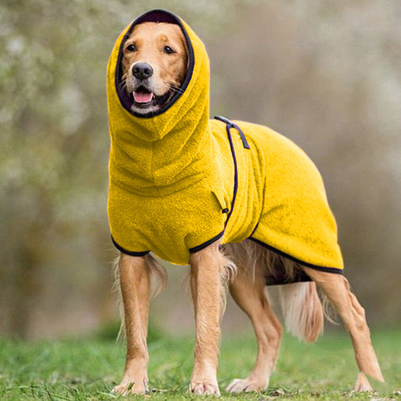 Brighty FleeceWarm yellow fleece dog sweater cozy winter dog outfit