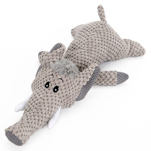 Brighty Wild elephant squeaky plush dog toy – soft corduroy wild animal, 28 cm | Brighty Paws