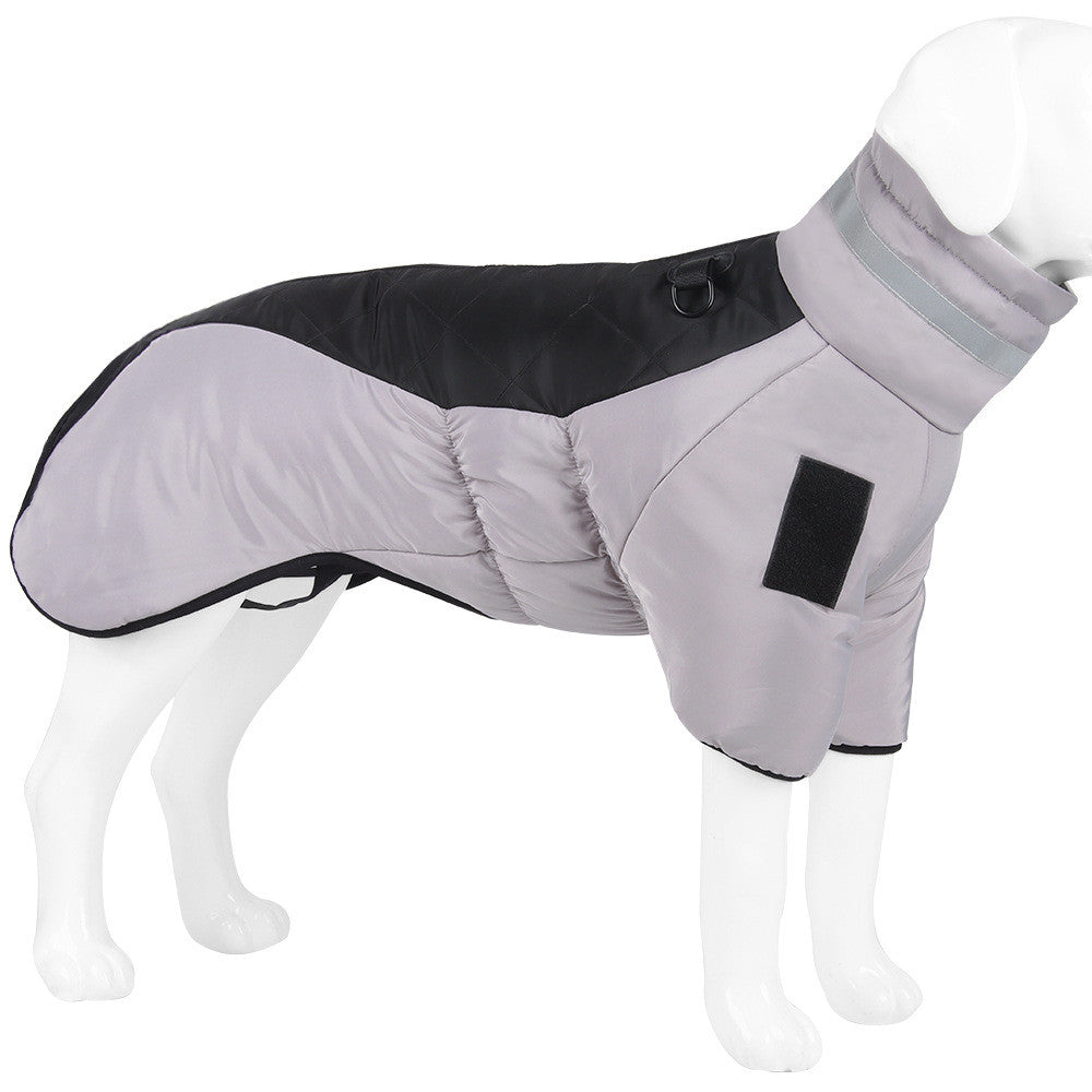 Brighty ReflectWarm reflective dog coat grey black large breed mannequin side view