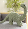 Brighty Wild dinosaur squeaky plush dog toy – green corduroy brachiosaurus, 28 cm