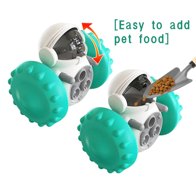 How to fill Brighty Rover treat ball - easy loading compartment for kibble and treats