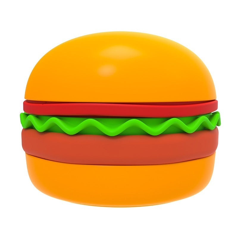 Brighty BurgerBowl orange 5-in-1 stackable dog and cat bowl set with slow feeder and lick mat – burger design