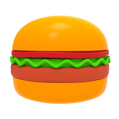 Brighty BurgerBowl orange 5-in-1 stackable dog and cat bowl set with slow feeder and lick mat – burger design