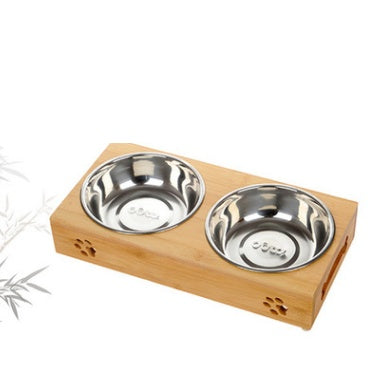 Brighty BambooDuo Bamboo Double Dog Bowl – Stainless Steel
Bamboo double dog bowl stand with two removable stainless steel bowls.