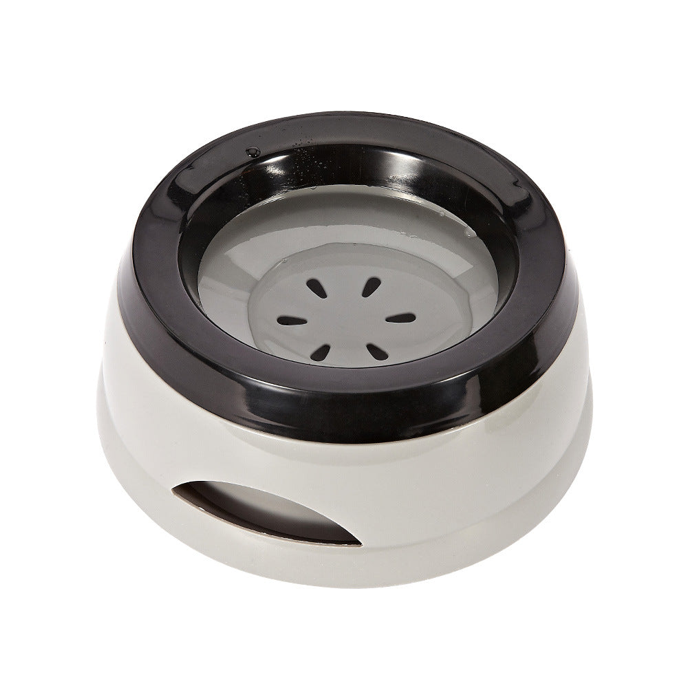 Grey Brighty OnBoard water bowl with a black rim and floating insert, shown on a white background.
