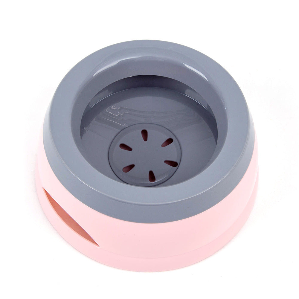 Pink Brighty OnBoard water bowl with a grey rim and floating insert, shown on a white background.