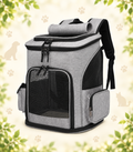 Grey Brighty TrailCarry with black trim, featuring a front mesh door, side ventilation panel, zippered pocket and adjustable shoulder straps.
