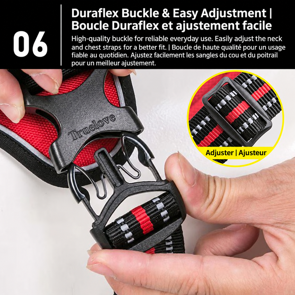 High-quality Duraflex buckle is built for reliable everyday use, while adjustable straps help provide a better fit around the neck and chest.