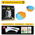 Brighty Fold&Go – Set of 2 Orange & Blue foldable portable dog bowls with carabiner clip and 2 bonus can openers scrapers
