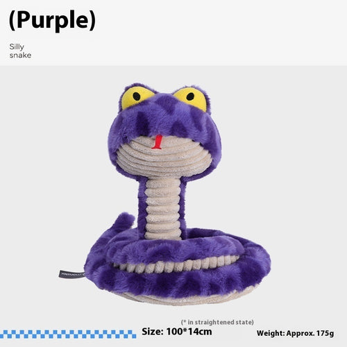 Brighty Boa XL purple squeaky snake plush dog toy – 100x14 cm, 175g