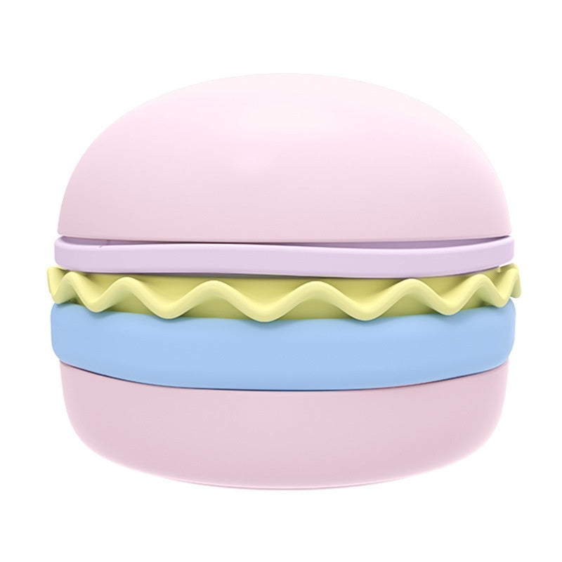 Brighty BurgerBowl pink coral 5-in-1 multifunction pet bowl set with slow feeder and lick mat for dogs and cats