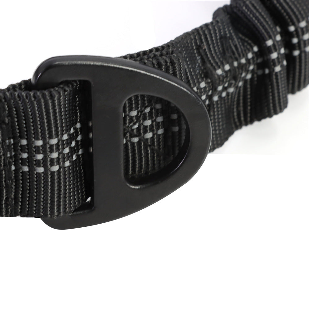 Brighty ShockGuard – Close-up of black metal D-ring with reflective bungee strap