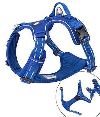 TrueLove Urban Air reflective breathable dog harness – Royal Blue
