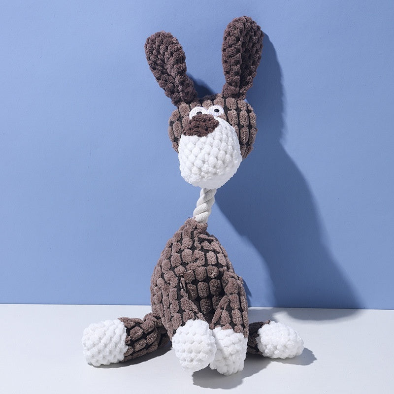 Brighty Soft ChatterPals – Cute puppy squeaky plush toy with floppy ears, soft textured fabric for dogs