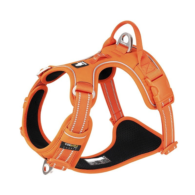 TrueLove Reflective Dog Harness in Orange - Breathable Walking Harness with Reflective Straps