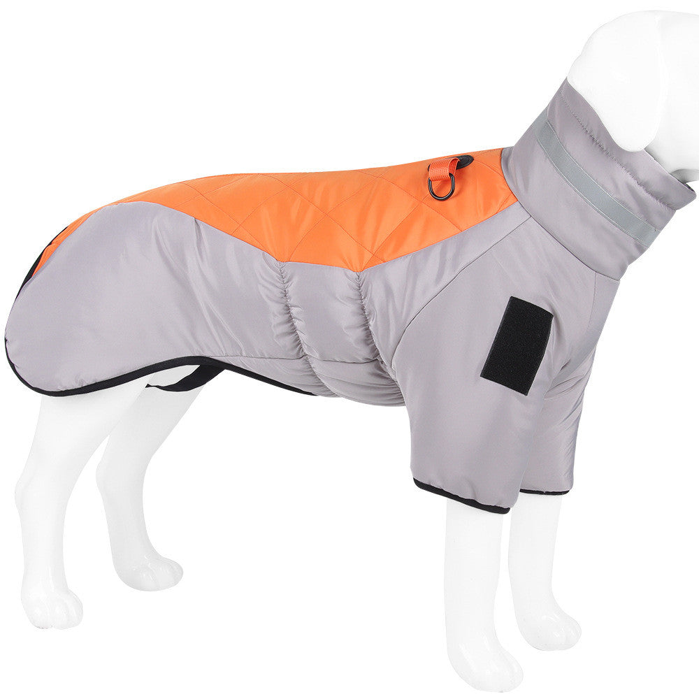 Brighty ReflectWarm reflective dog coat grey orange large breed mannequin side view