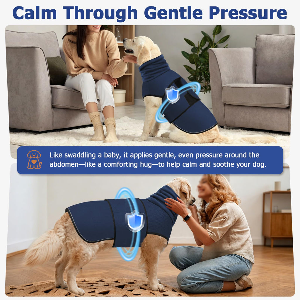 Brighty CalmFit dog anxiety vest gentle pressure – calming compression shirt like a comforting hug