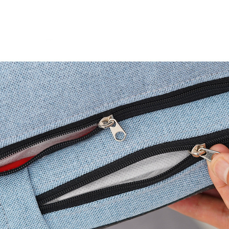 Close-up of removable washable cover zipper on dog bed for easy cleaning