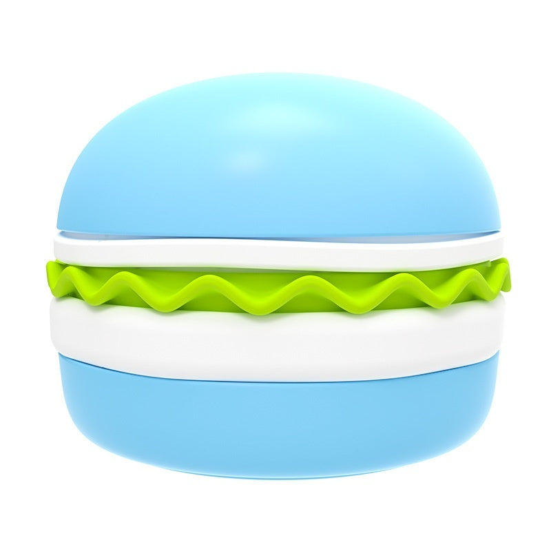 Brighty BurgerBowl sky blue 5-in-1 stackable pet feeding set with silicone slow feeder bowl for dogs and cats