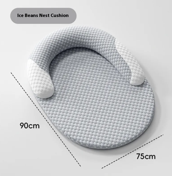 Brighty Fresh Mat 2XL size cooling dog bed - 90cm x 75cm with ergonomic bolster