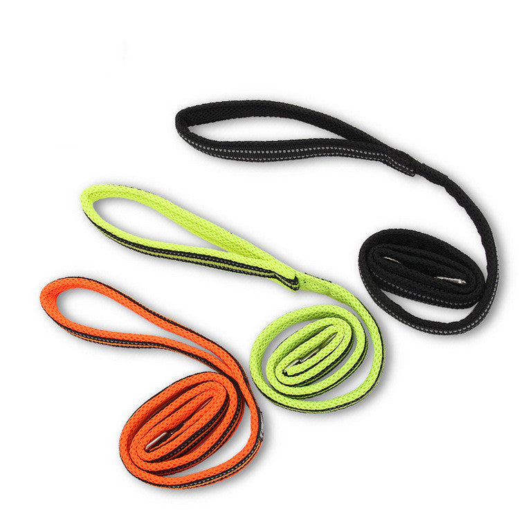 TrueLove reflective dog leashes in black, green and orange - Multiple color options with reflective safety strips for night walks